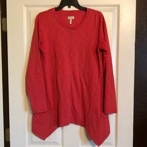 LOGO by Lori Goldstein Tops - Coral Red Tunic by Logo LOGO by Lori Goldstein Tops - Coral Red Tunic by Logo